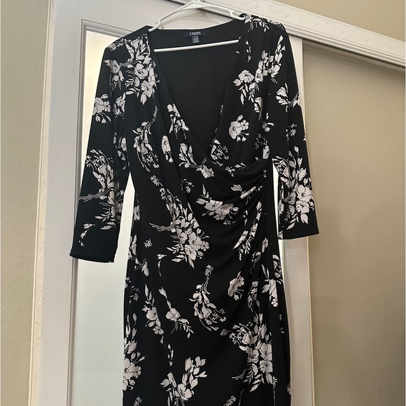 CHAPS black and white wrap style v neck - Picture 1 of 5